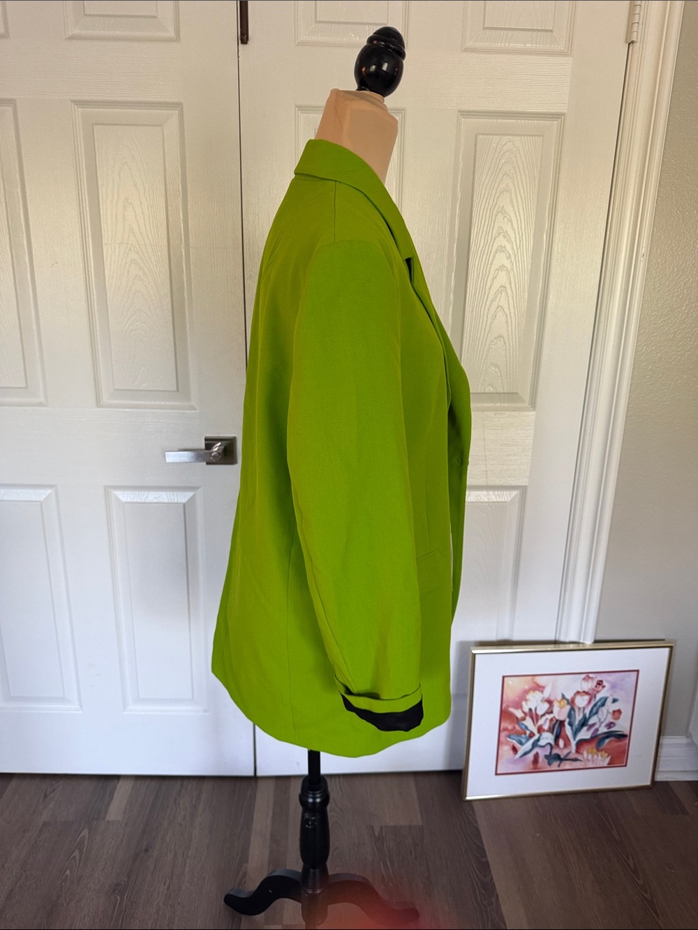Zara Lime Green Single-Button Oversized Blazer - Picture 4 of 11